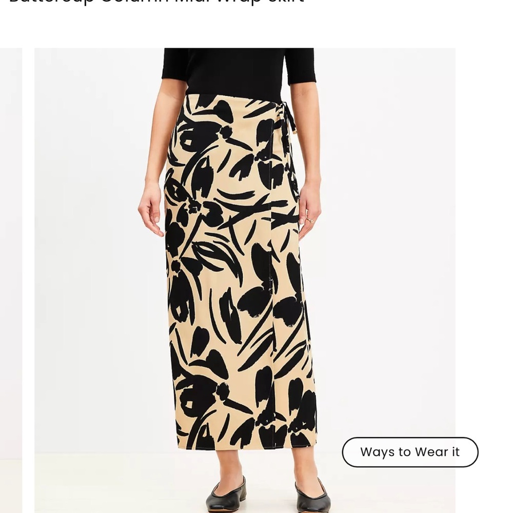 LOFT Buttercup Column Midi Wrap Skirt
